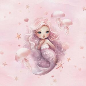 Dressikangast paneel, 40x50 cm, merineitsi roosal