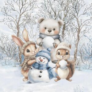 Dressikangast paneel, 40x50 cm, loomad lumememmega