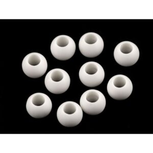 Plastikhelmed, 10x12 mm, ava 5 mm, 20 tk pakis, valge