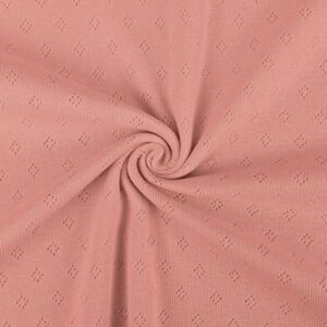 Pointelle puuvillatrikotaaž, vanaroosa