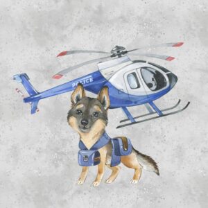 Dressikangast paneel, 40x50 cm, politseikoer ja päästekopter