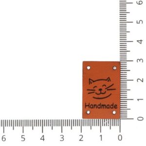 Õmmeldav aplikatsioon, Handmade kassiga, pruun