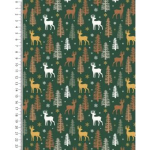 Puuvillapopliin, fooliumtrükiga, kitsed, roheline