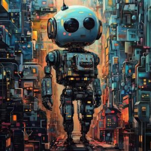 Dressikangast paneel, 55x73 cm, robot