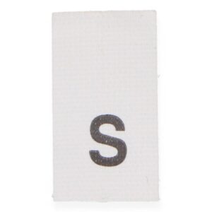 Õmmeldav suurusesilt, 200 tk, suurus S, valge