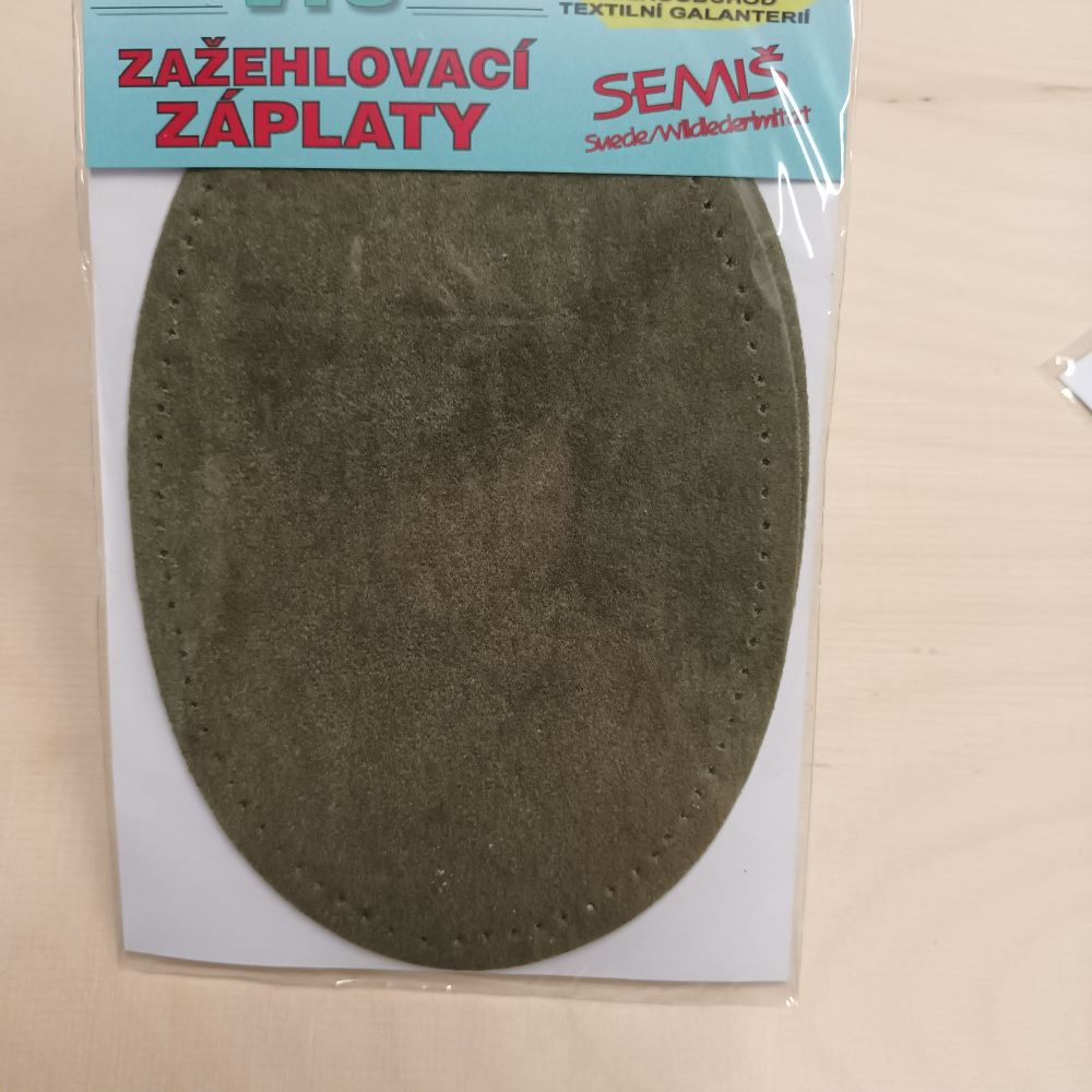 Triigitav paik, seemisnaha imitatsiooniga, 9,5 x 14 cm, 2 tk, khaki-roheline