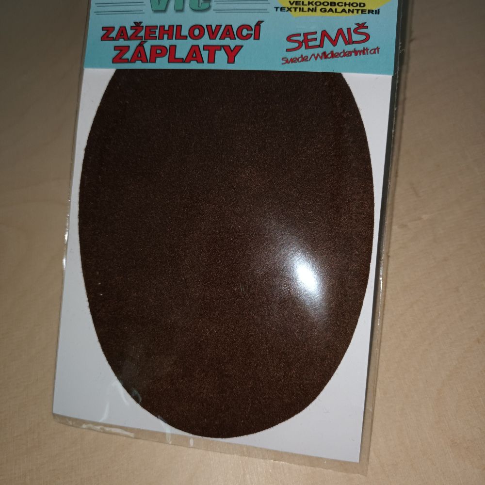 Triigitav paik, seemisnaha imitatsiooniga, 9,5 x 14 cm, 2 tk, tumepruun