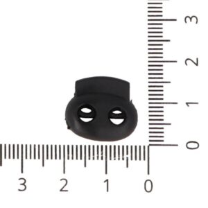 Stopper, kahe auguga, 20x16 mm - must