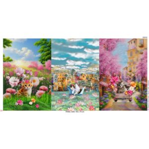 Trikotaažpaneelid 3tk - kassipojad, 75x150 cm