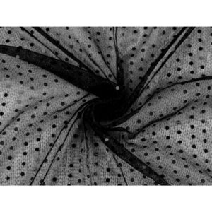 Tüll - hõbeniidi ja litritega, must