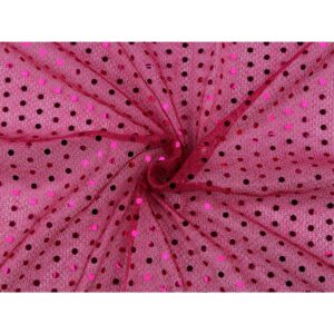 Tüll - hõbeniidi ja litritega, tumeroosa