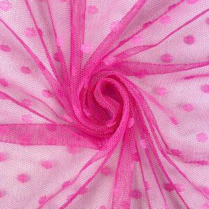 Tüll - täppidega, fuksiaroosa