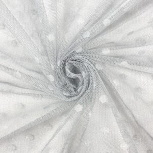 Tüll - täppidega, helehall