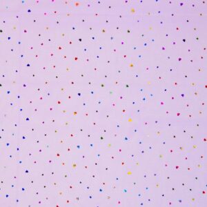 Tüll - värviliste südametega, lavendel