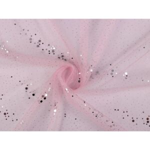 Tüll - hõbedase sädelusega, heleroosa