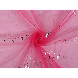 Tüll - hõbedase sädelusega, tumeroosa