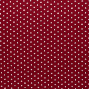 Puuvillapopliin, 1 cm tähekestega, tumepunane