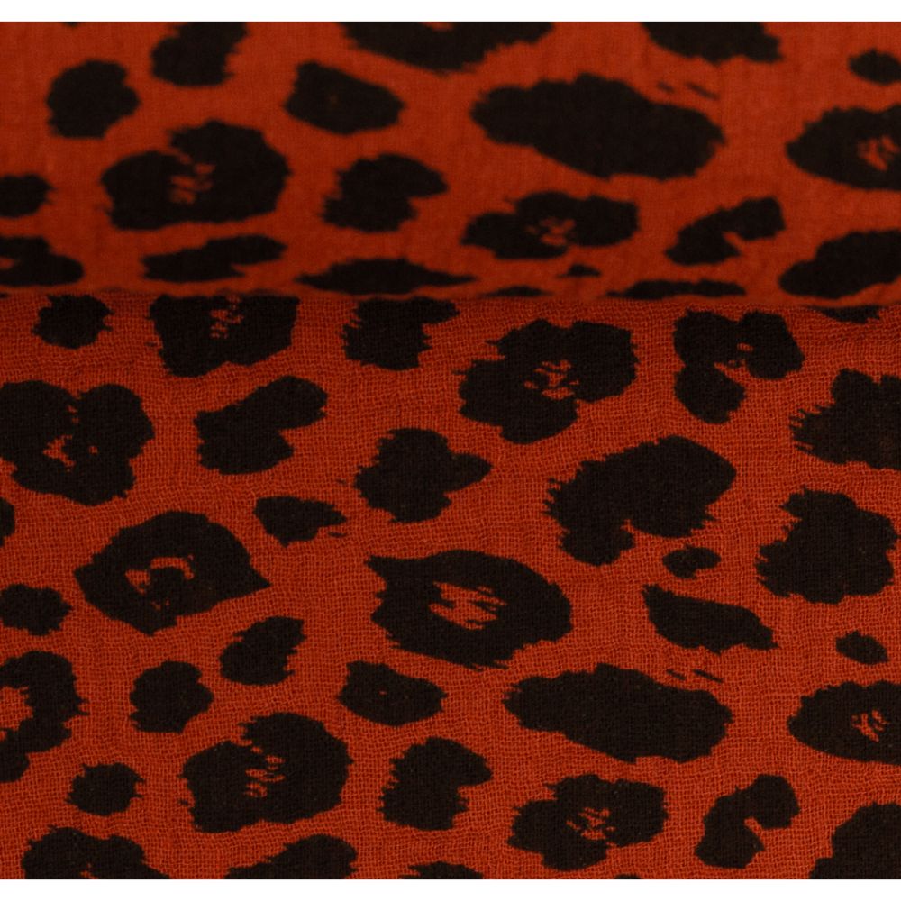 Musliin - 2-kihiline, mustade laikudega, tumepunane - Image 3