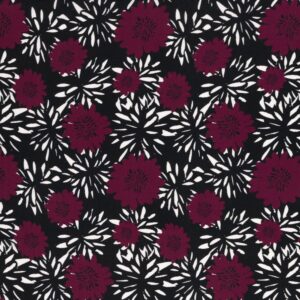 Viskooskangas- tumepunased lilled mustal