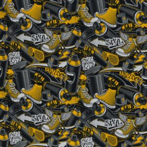 Dressikangas, värvipurgid ja tennised, kollane