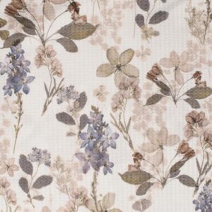 Vahveltrikotaaž, lillad ja beežid lilled