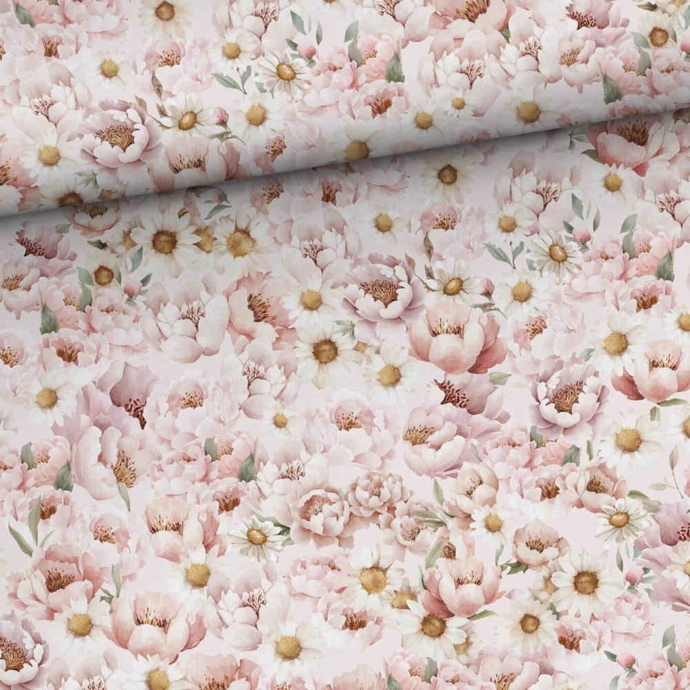 Dressikangas - väiksemad heleroosad pojengid ja karikakrad