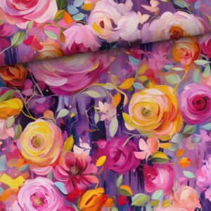 Trikotaaž - värvilised lilled