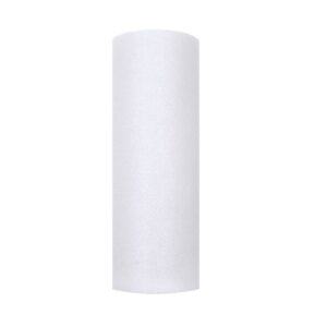 Glittertüll rullis, 15 cm x 9 m, valge