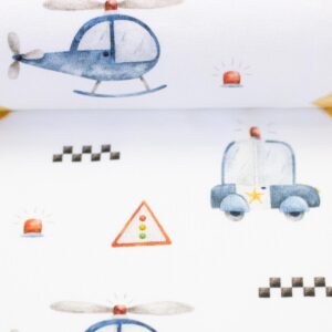 Trikotaaž - helikopterid ja politseiautod, valge - Image 2