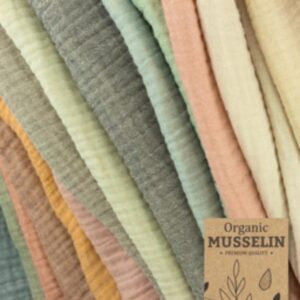 Musliin - 2-kihiline, meleeritud, taupe, mahepuuvill - Image 2