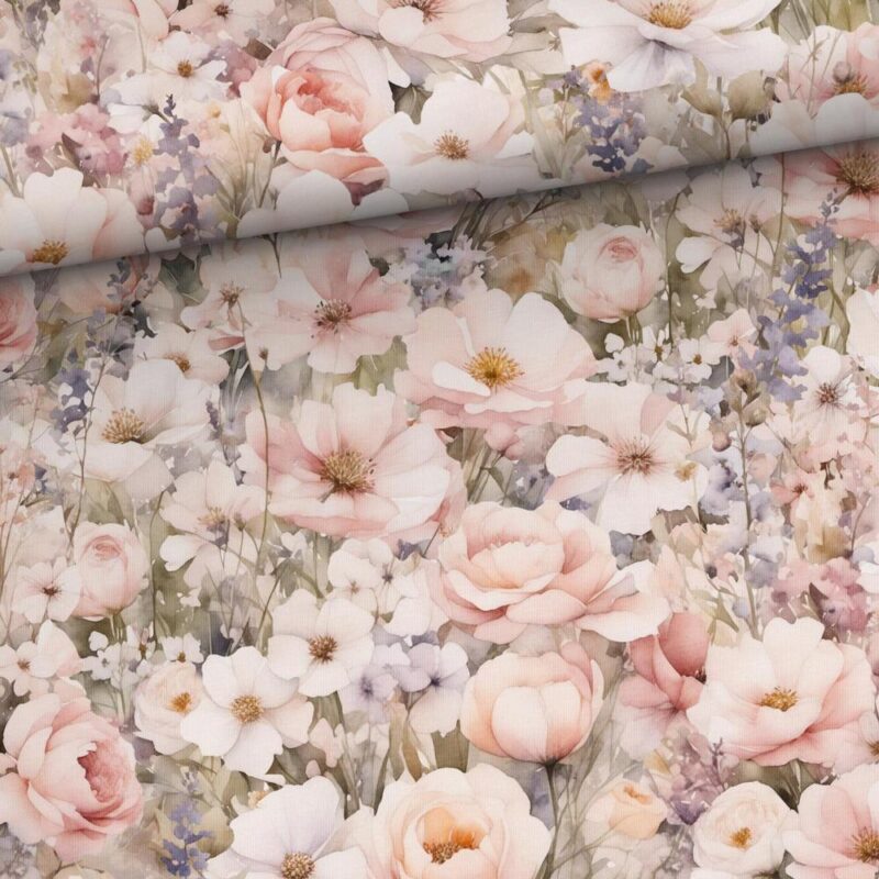 Trikotaaž - roosad põllulilled