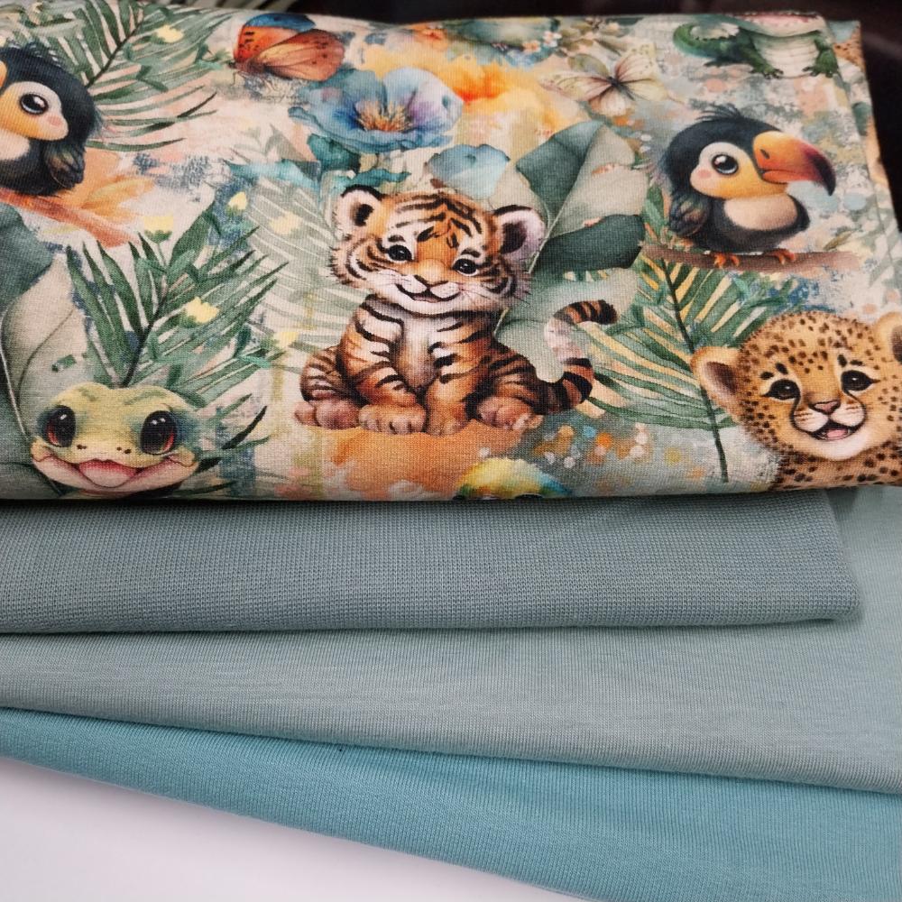 Münditooni komplekt troopikaloomadega - soonik, dress, trikotaaž 1,94 m