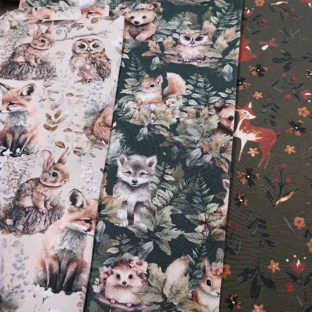 Roheline komplekt loomadega - soonik, trikotaaž, kokku 3,71 m - Image 2