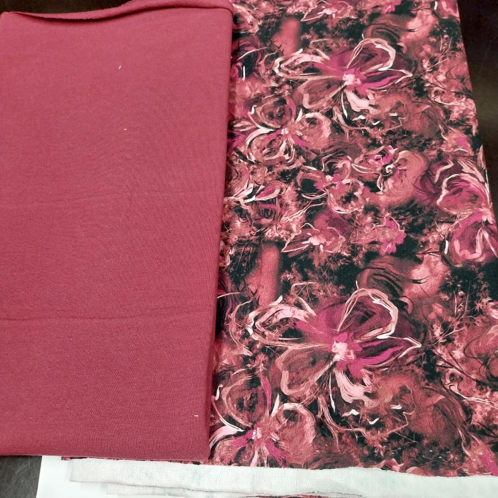 Dressikomplekt tumepunaste lilledega, 1,7 m - Image 2