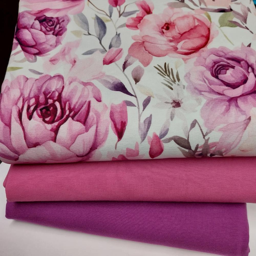 Trikotaažikomplekt suurte roosade lilledega, 2,92 m - Image 3