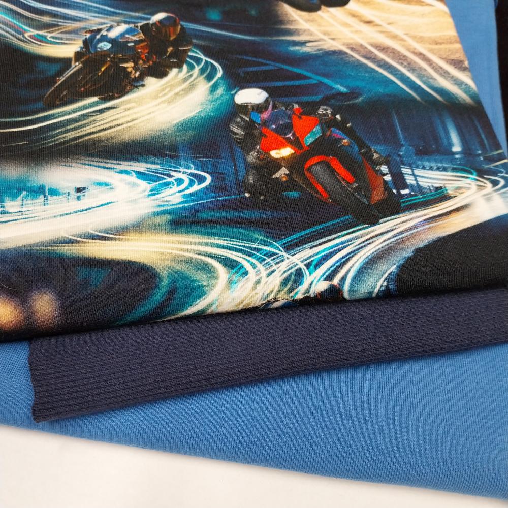 Sinine komplekt mootorratastega, (trikotaaž, soonik), 1,3 m