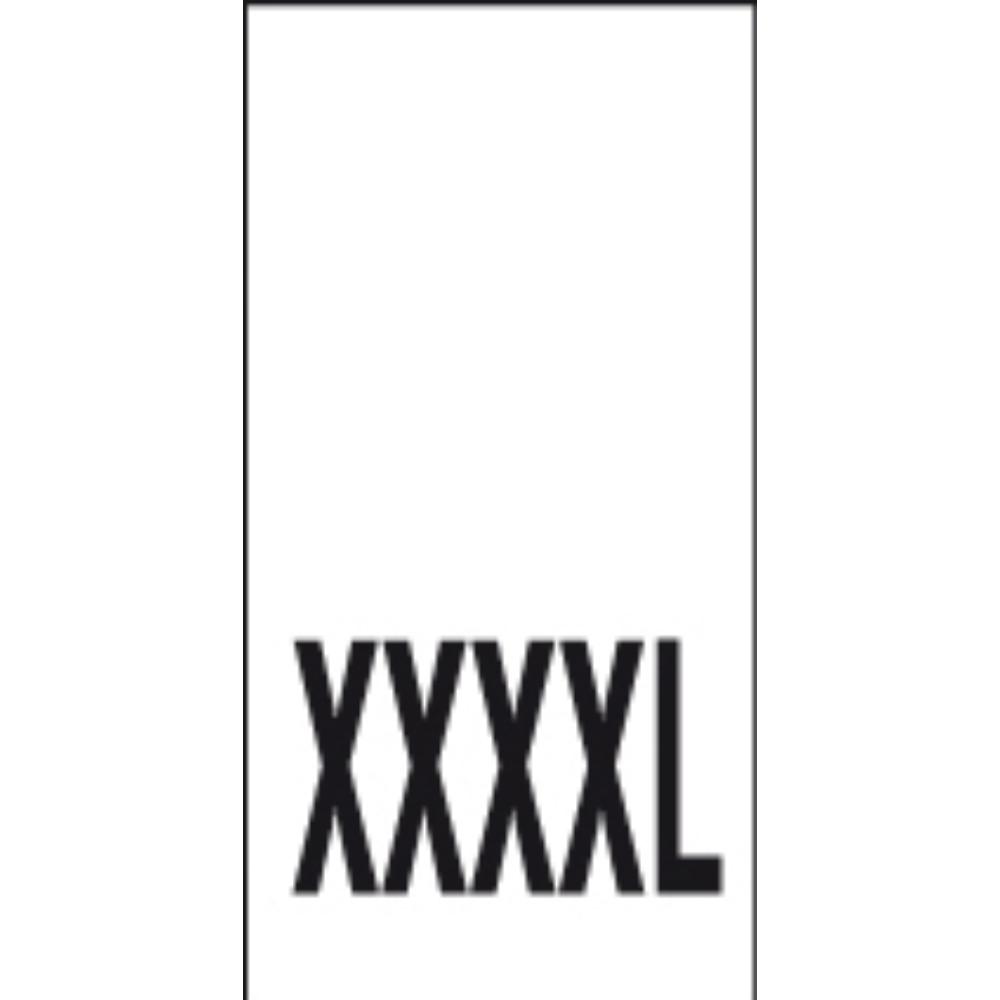 Õmmeldav suurusesilt, 200 tk, suurus 4XL, valge