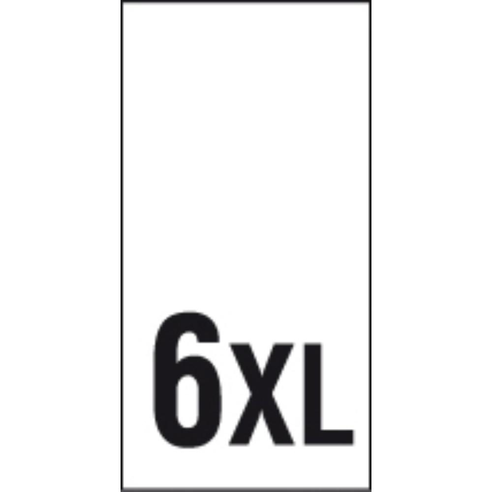 Õmmeldav suurusesilt, 200 tk, suurus 6XL, valge