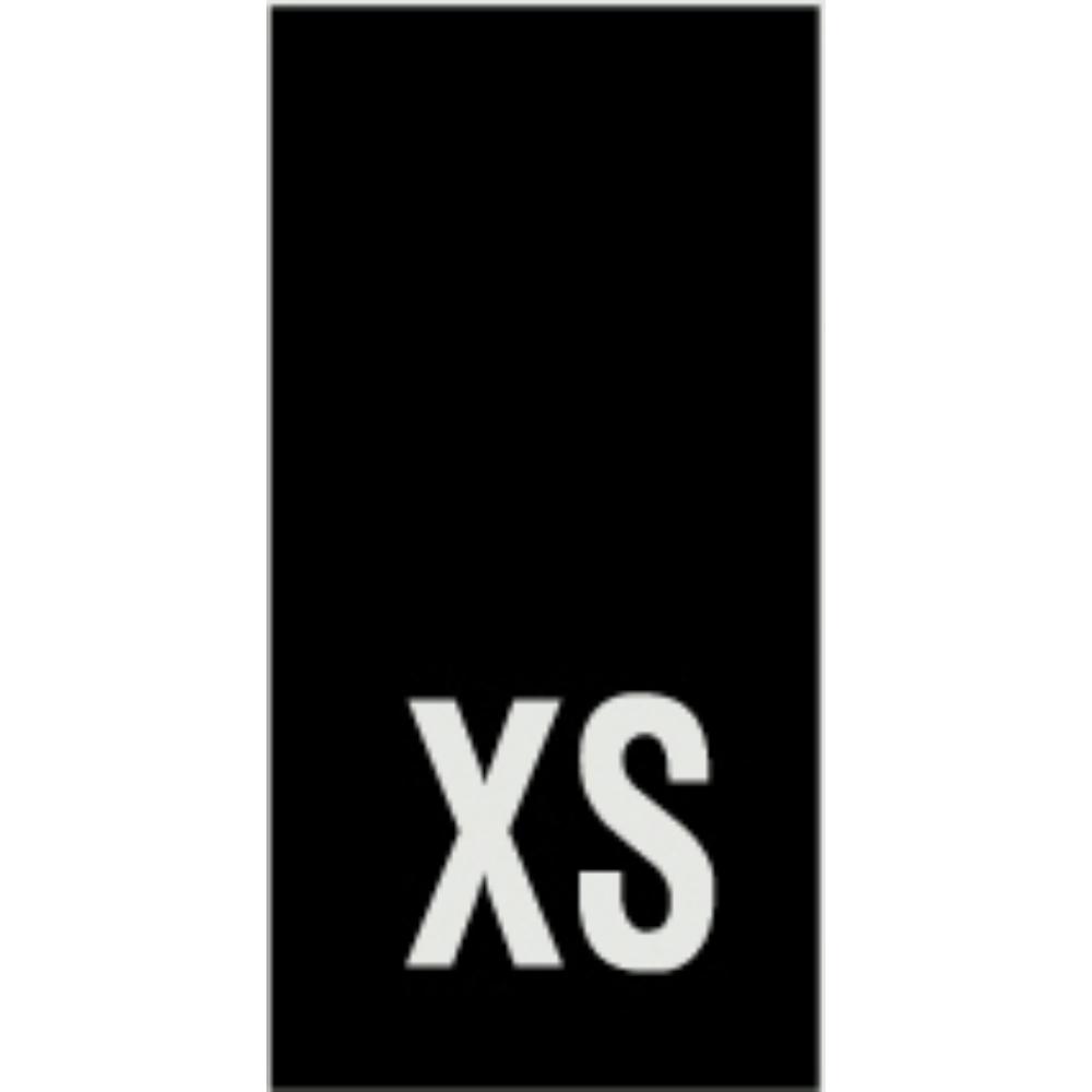 Õmmeldav suurusesilt, 200 tk, suurus XS, must