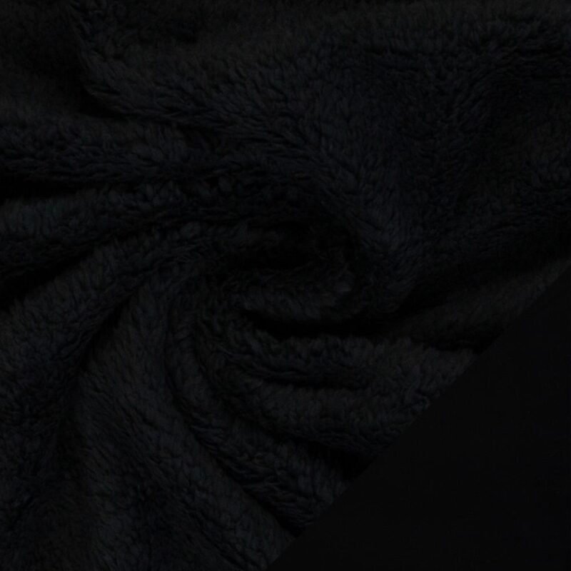 Kahepoolne paks fliiskangas, must