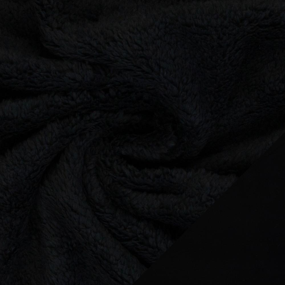 Kahepoolne paks fliiskangas, must