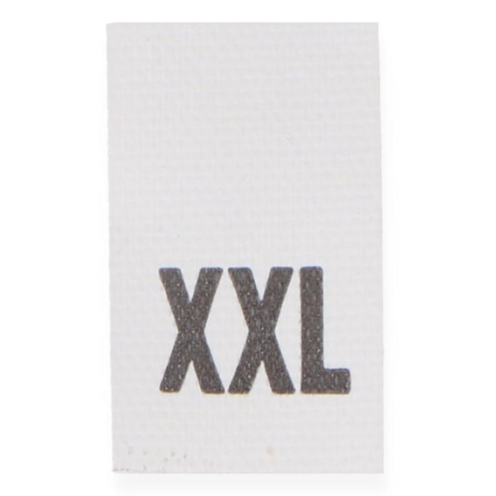 Õmmeldav suurusesilt, 200 tk, suurus XXL, valge