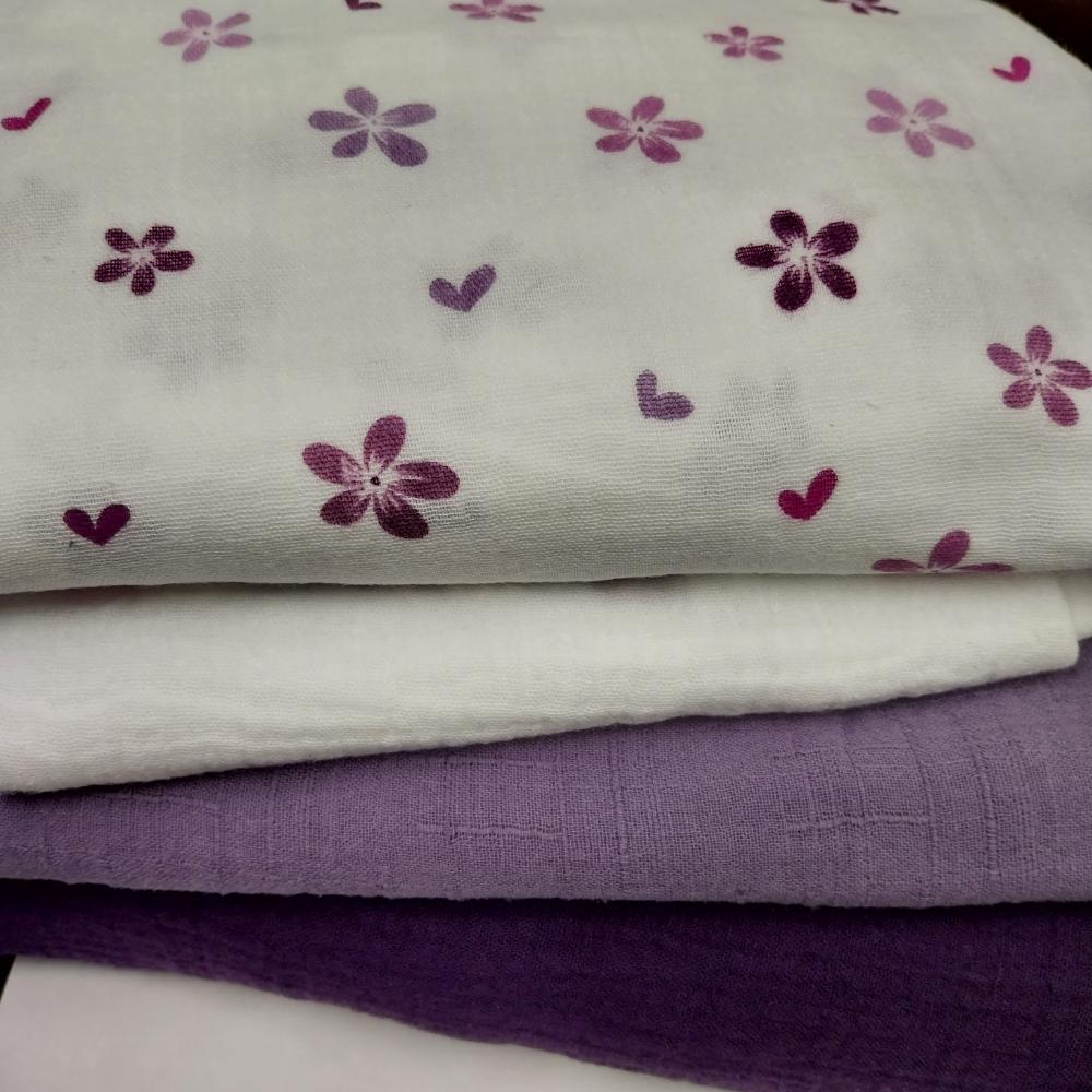 Musliinide komplekt, lillad, 1,7 m + tasuta tükid kaasa