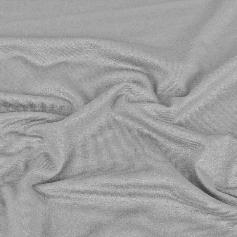 Viskoostrikotaaž, hõbedaste väikeste fooliumtäppidega, helehall