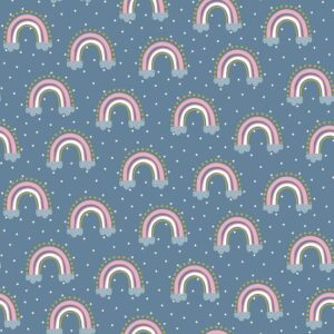 Puuvillapopliin, vikerkaared, heledam teksasinine