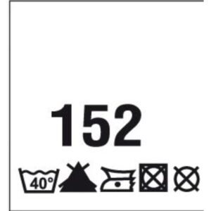 Õmmeldav suurusesilt hooldusjuhistega, 200 tk, suurus 152