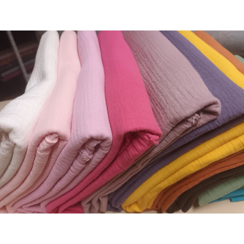 Musliin - 2-kihiline, mahepuuvill, hele lõheroosa - Image 2