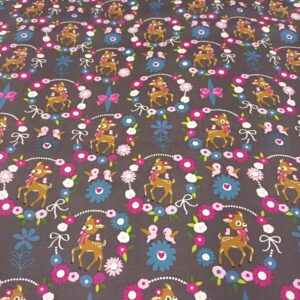 Puuvillapopliin, kitsed ja lilled tumehallil