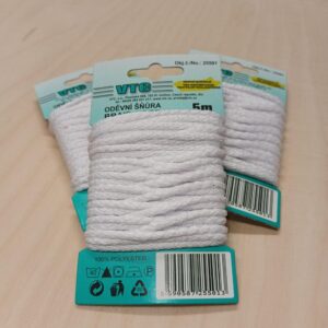 Ümarpael, ø 4 mm, pakis 5 m, valge