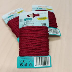 Ümarpael, ø 4 mm, pakis 5 m, tumepunane